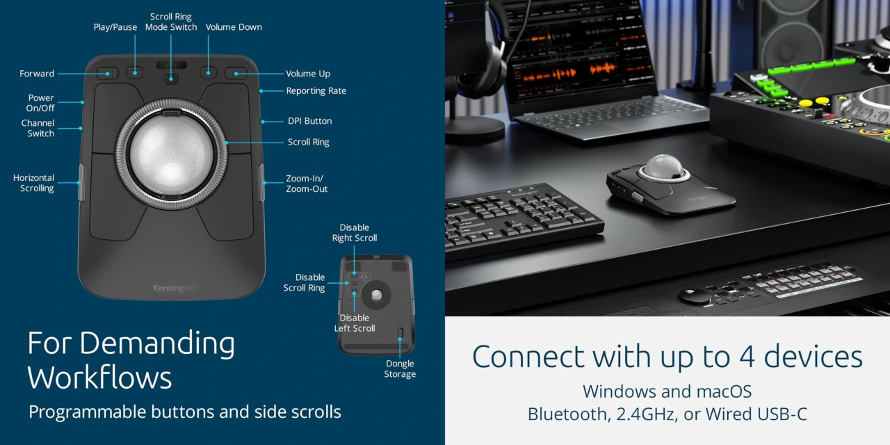 Kensington Expert Mouse TB800 EQ トラックボールのシルバーボール
