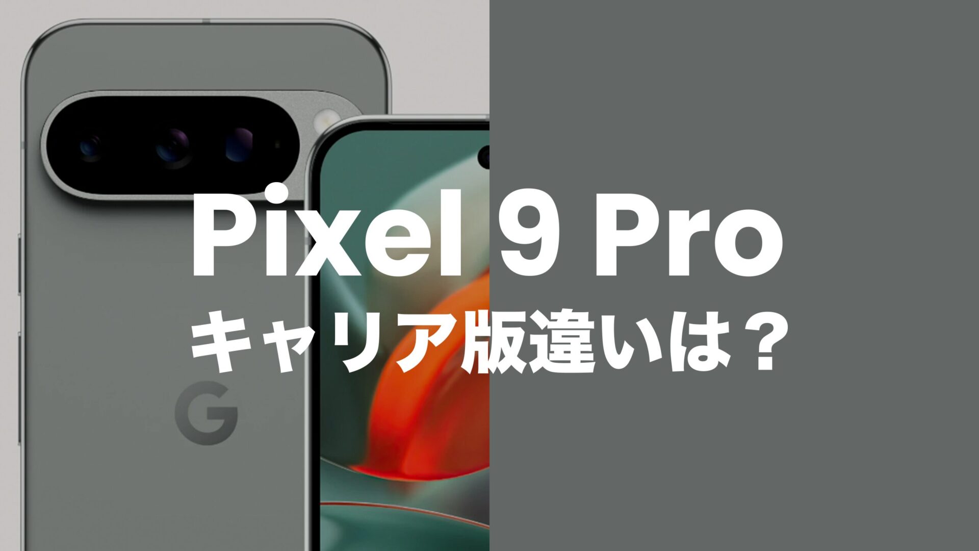 Pixel 9 Proのキャリア版(ドコモ&au&ソフトバンク)とSIMフリー版に違い