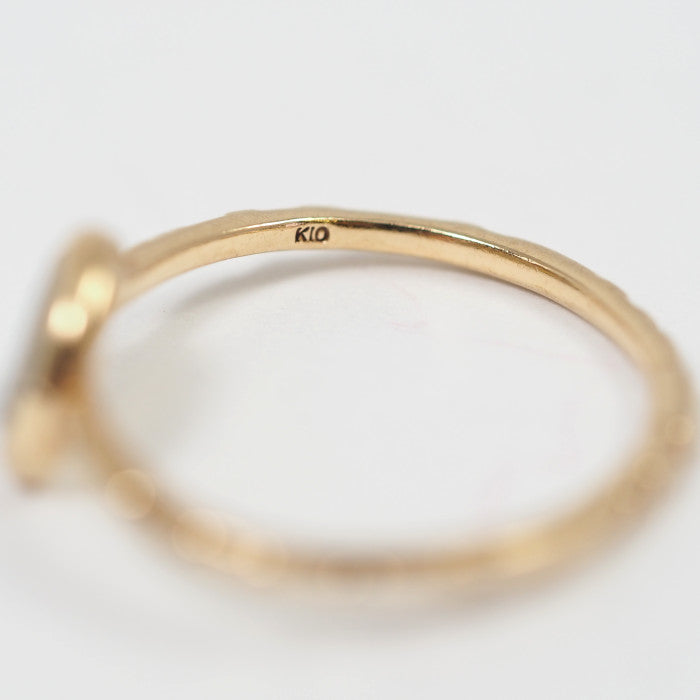 agete アガット K10イエローゴールド ラブラドライト リング 7号