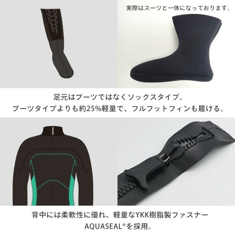 3mmフード付】 国産 最軽量 ドライスーツ メンズ レディース