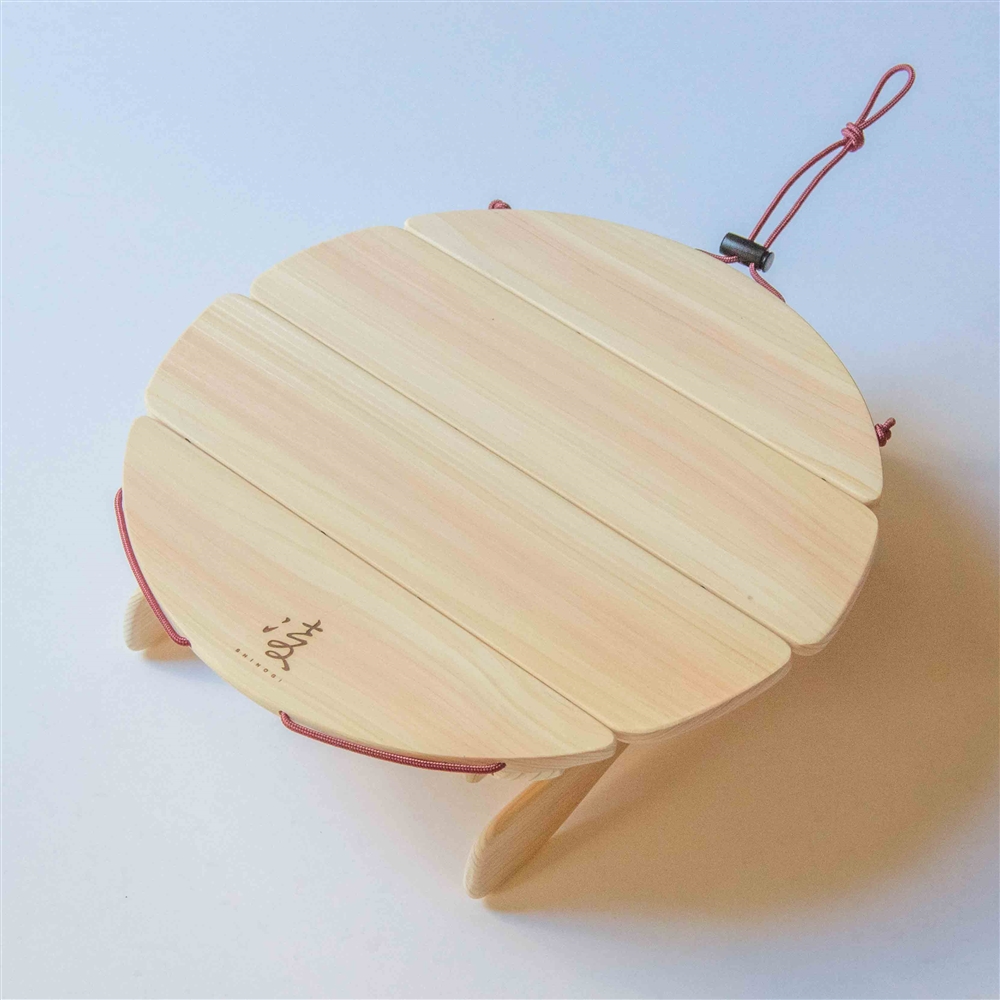 シノギチャブダイ240mm | 凌 | 小型の折り畳み檜テーブル