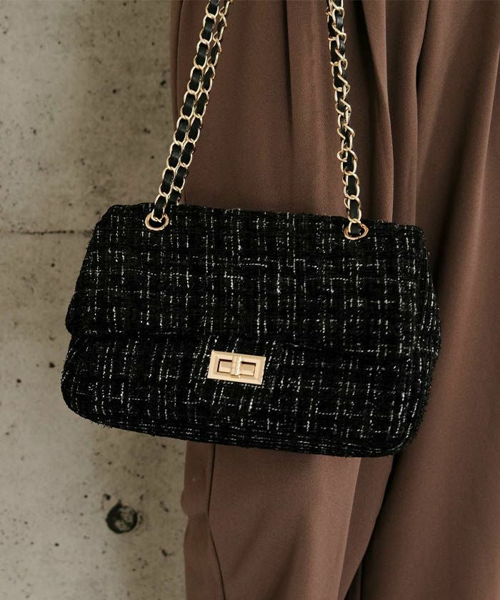 ツイードチェーン2wayショルダーバッグ レディース | アクアガレージ