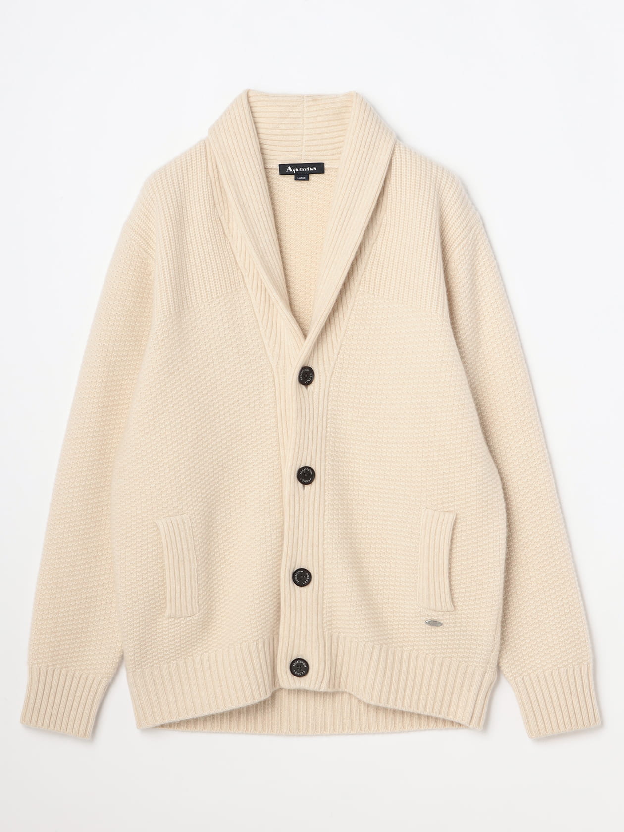 カシミヤショールカラーカーディガン