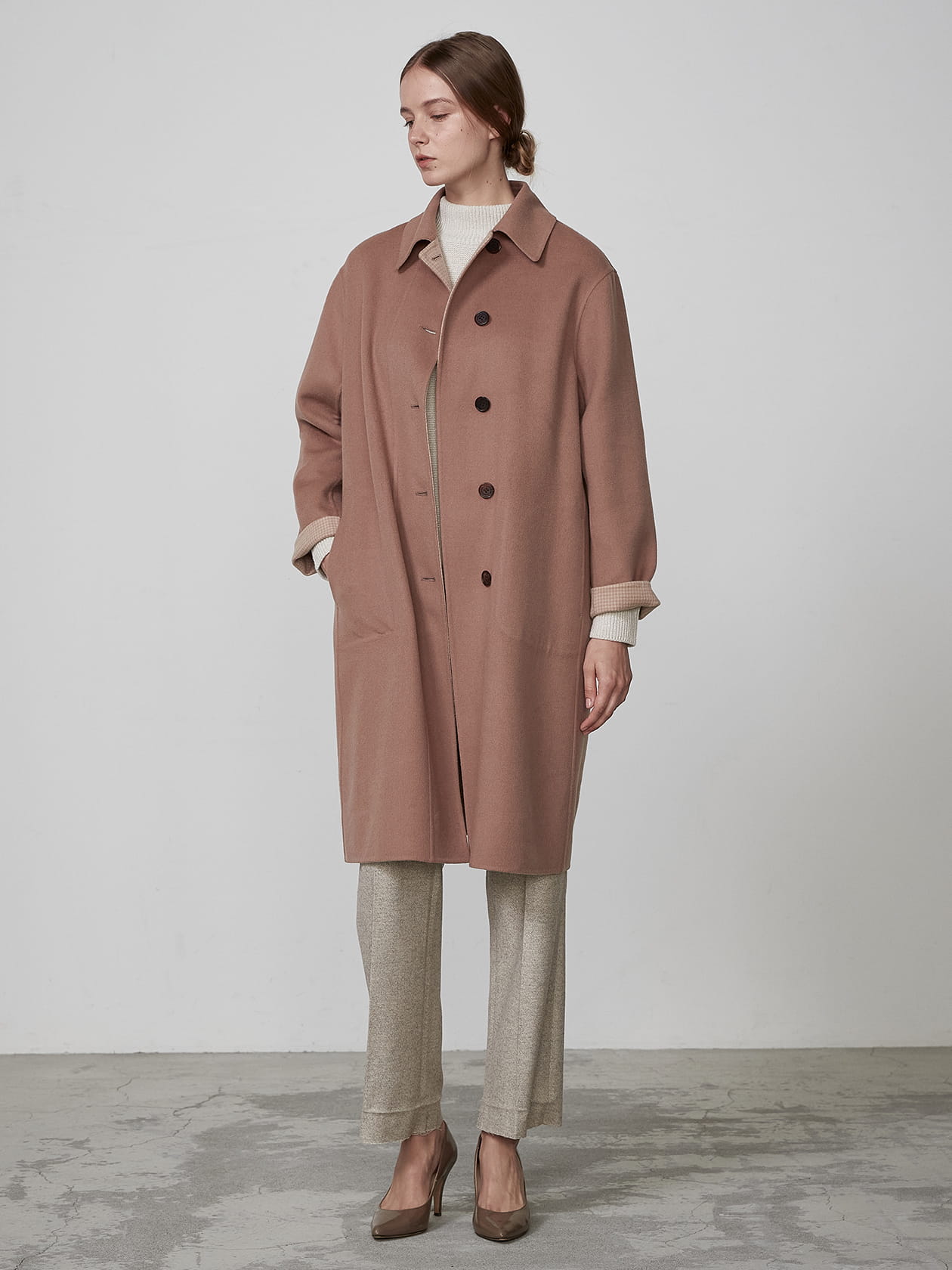 カシミヤリバーコート