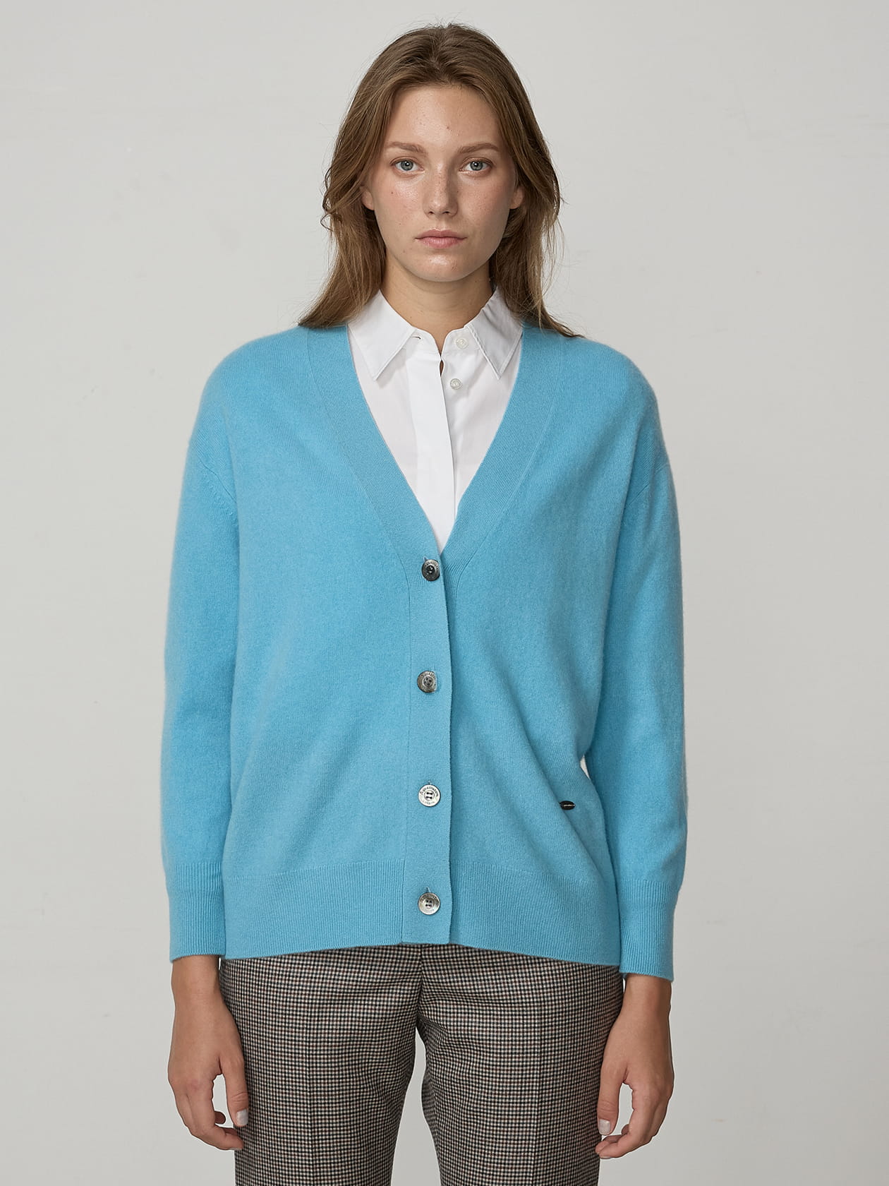 美品】フェラガモ ウール カーディガン 水色 Lサイズ イタリア製 希少