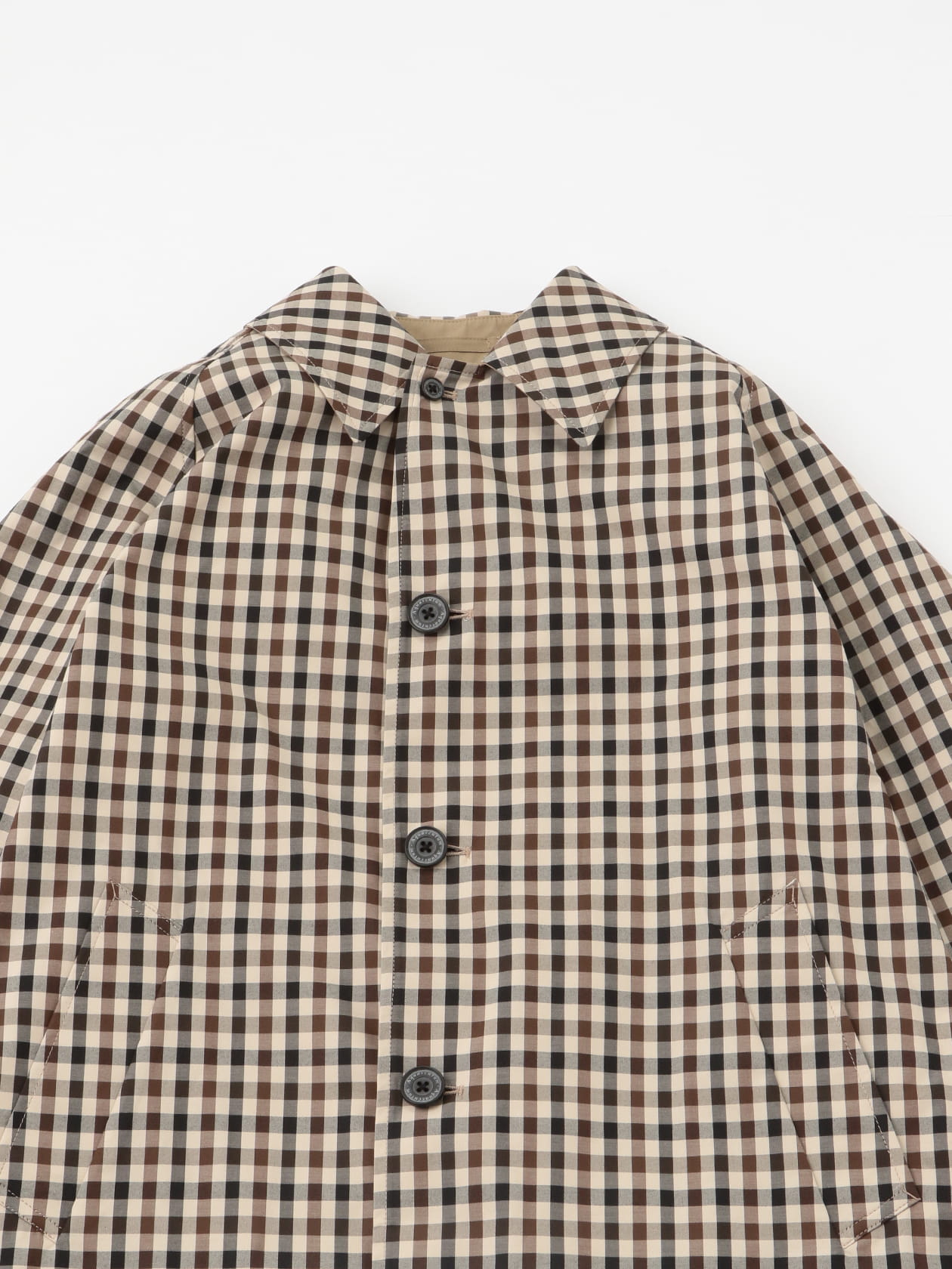 ホワイトレーベルチェック リバーシブルコート