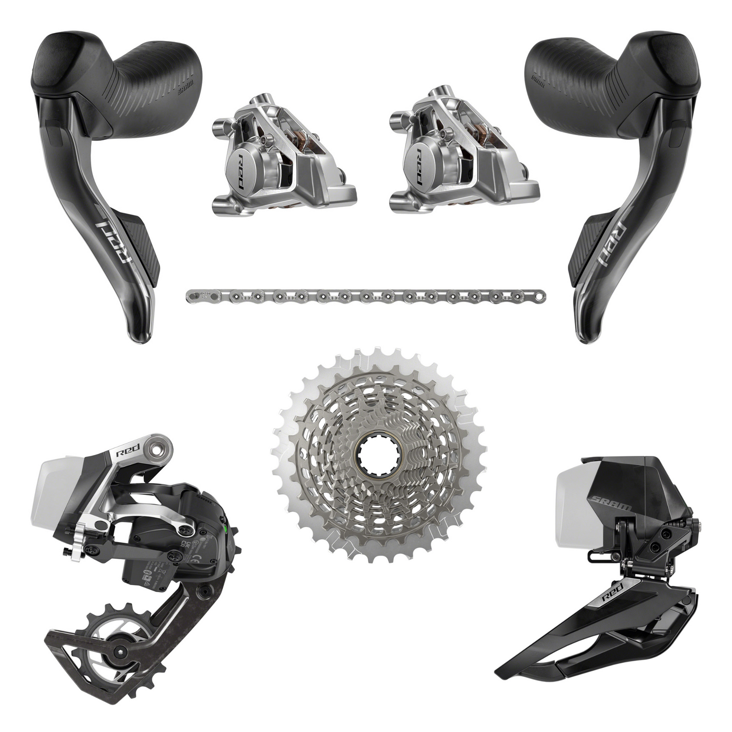 NEW SRAM Red eTap AXS E1 Road Groupset - 2x12-Speed - Silver or Rainbo