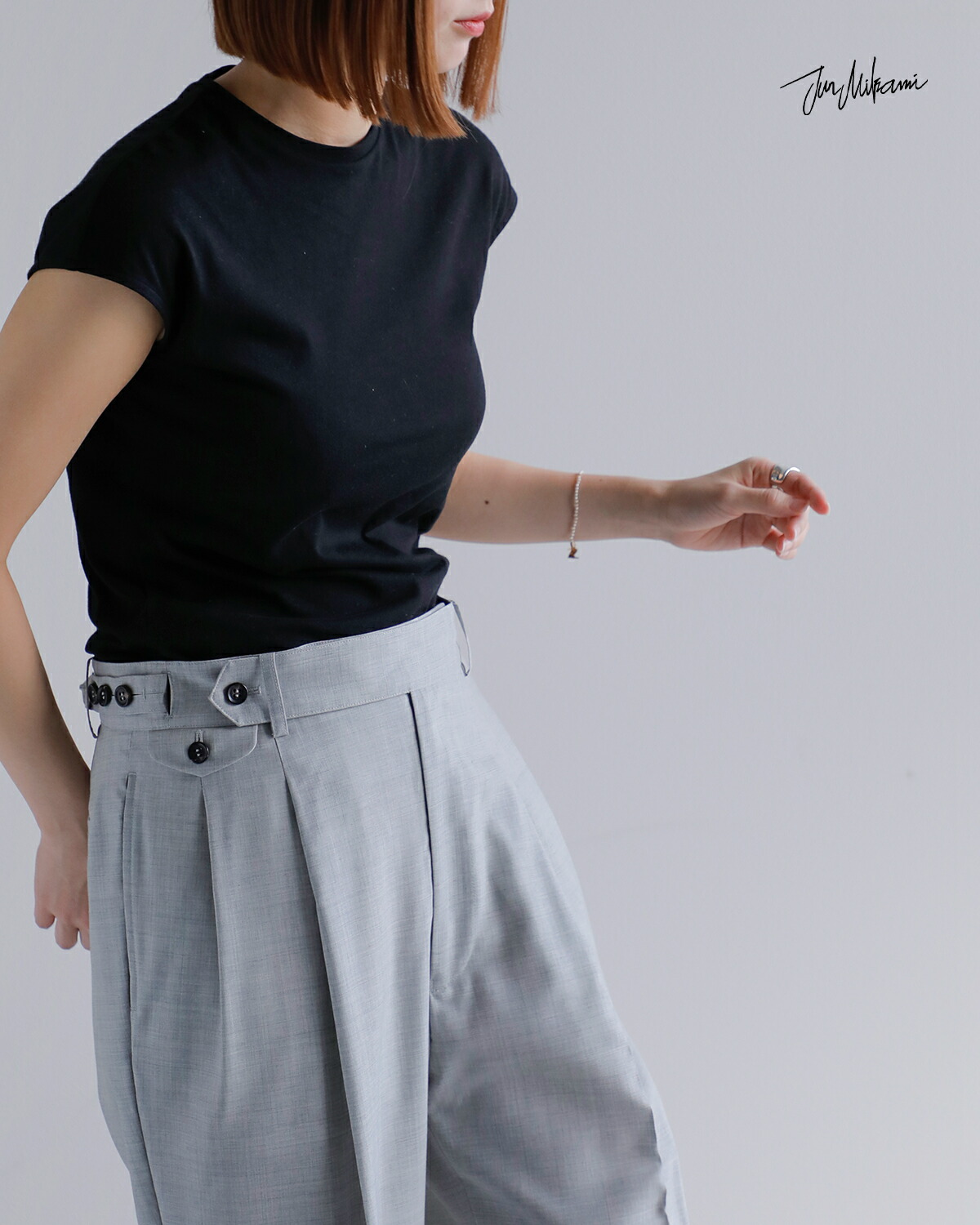 50%OFF】JUN MIKAMI ジュンミカミ コットン フレンチスリーブ Tシャツ