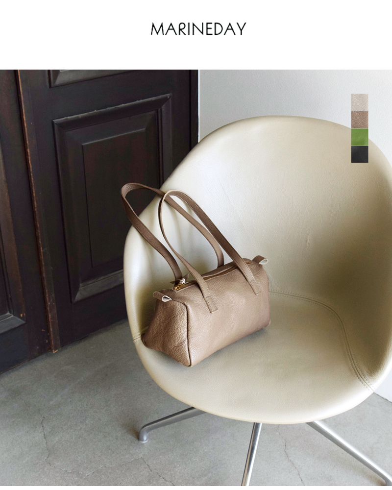MARINE DAY マリンデイ シュリンク カウレザー ボストンバッグ “MARIA