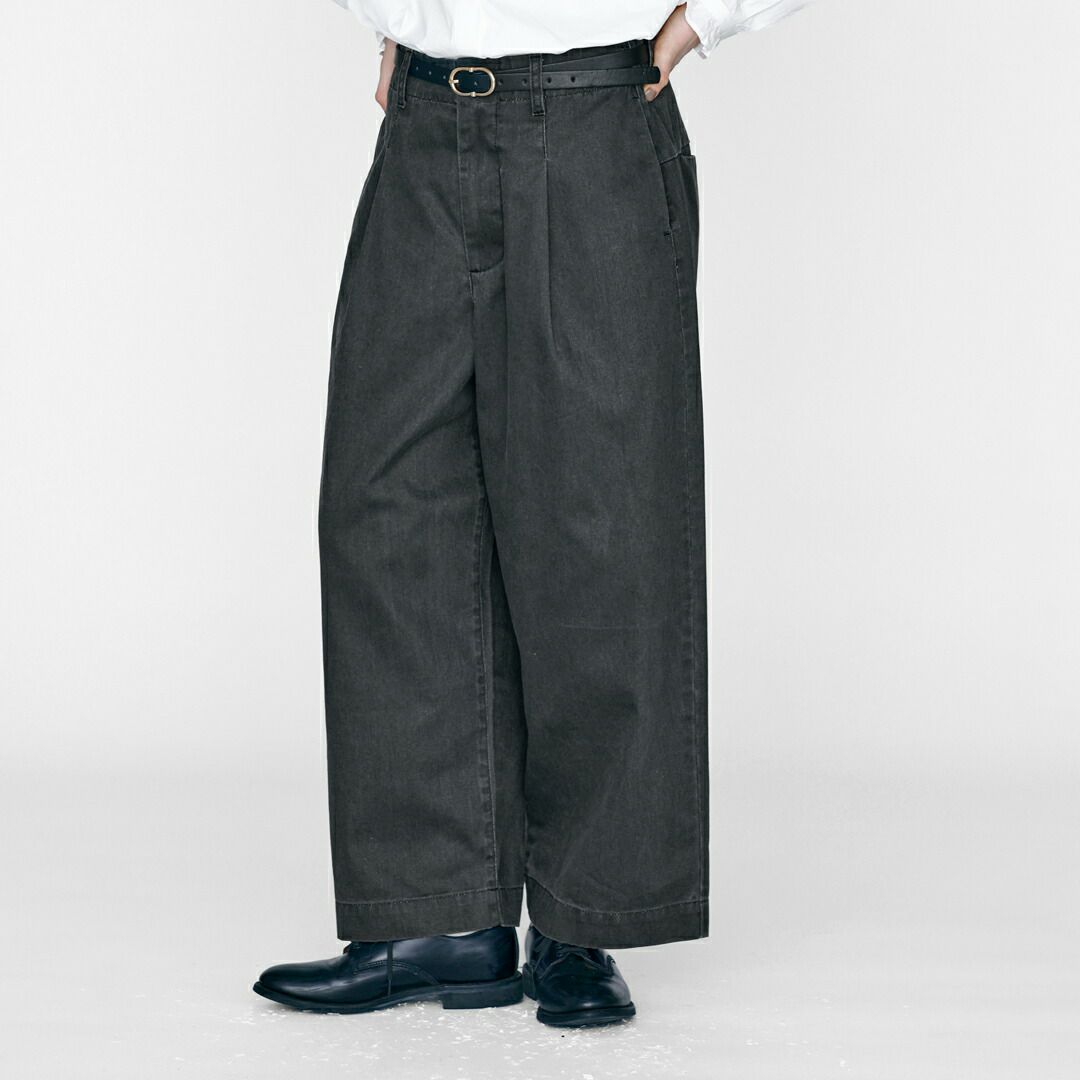 kelen ケレン コットン 後ろバックル付き カーブライン パンツ “ODDI
