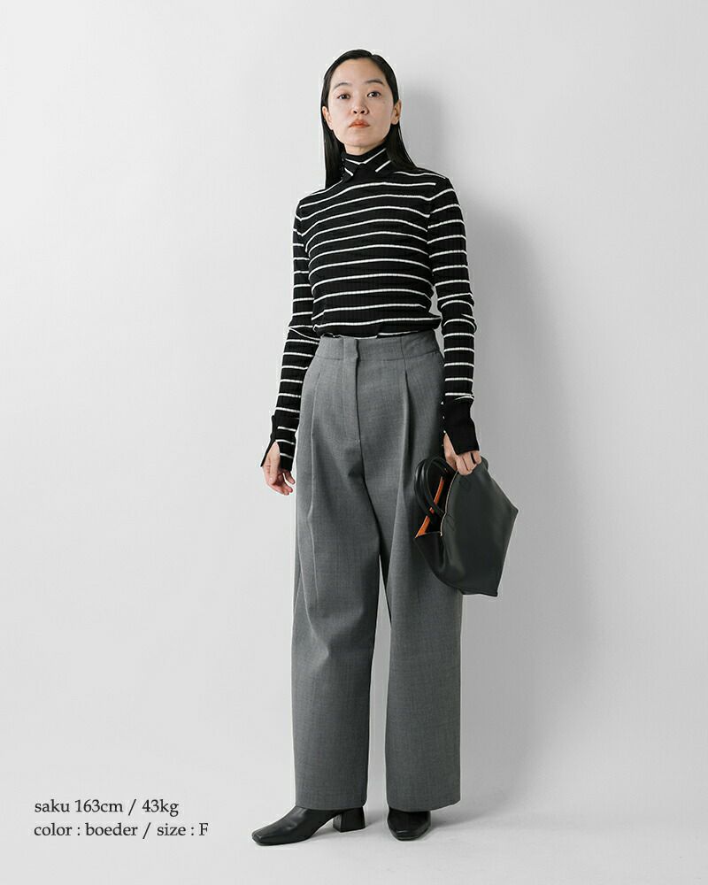 CINOH チノ メリノウール タートルネック ニット プルオーバー