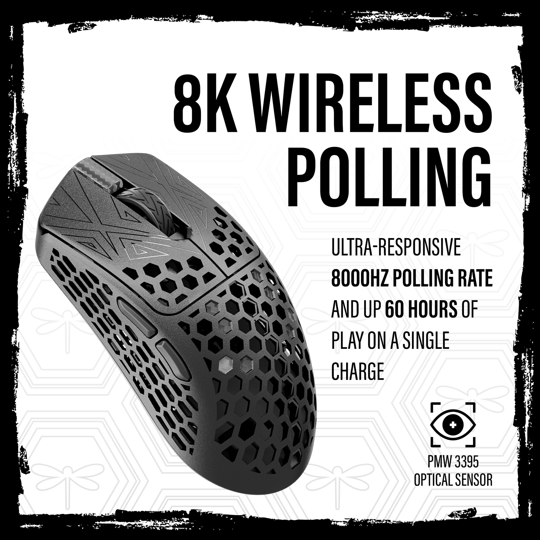 TENKO® - AKITSU SMALL 38g Carbon Fiber 8K Wireless Gaming Mouse