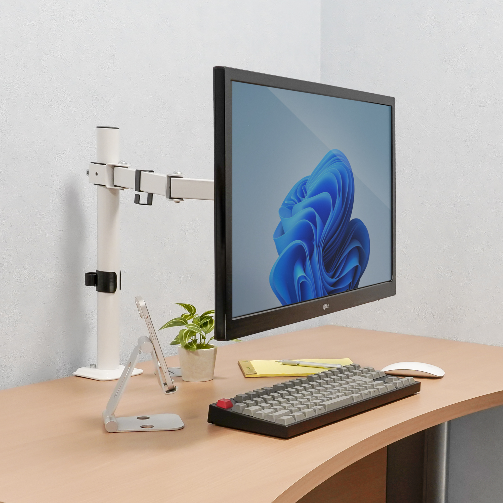 水平可動 液晶モニターアーム AS-MABH05-WH - 株式会社アーキサイト