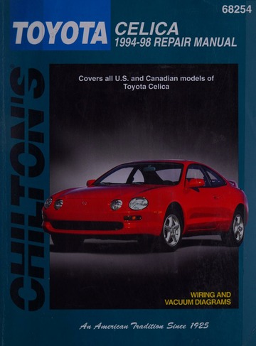 Chilton's Toyota Celica : 1994-98 repair manual : Free Download