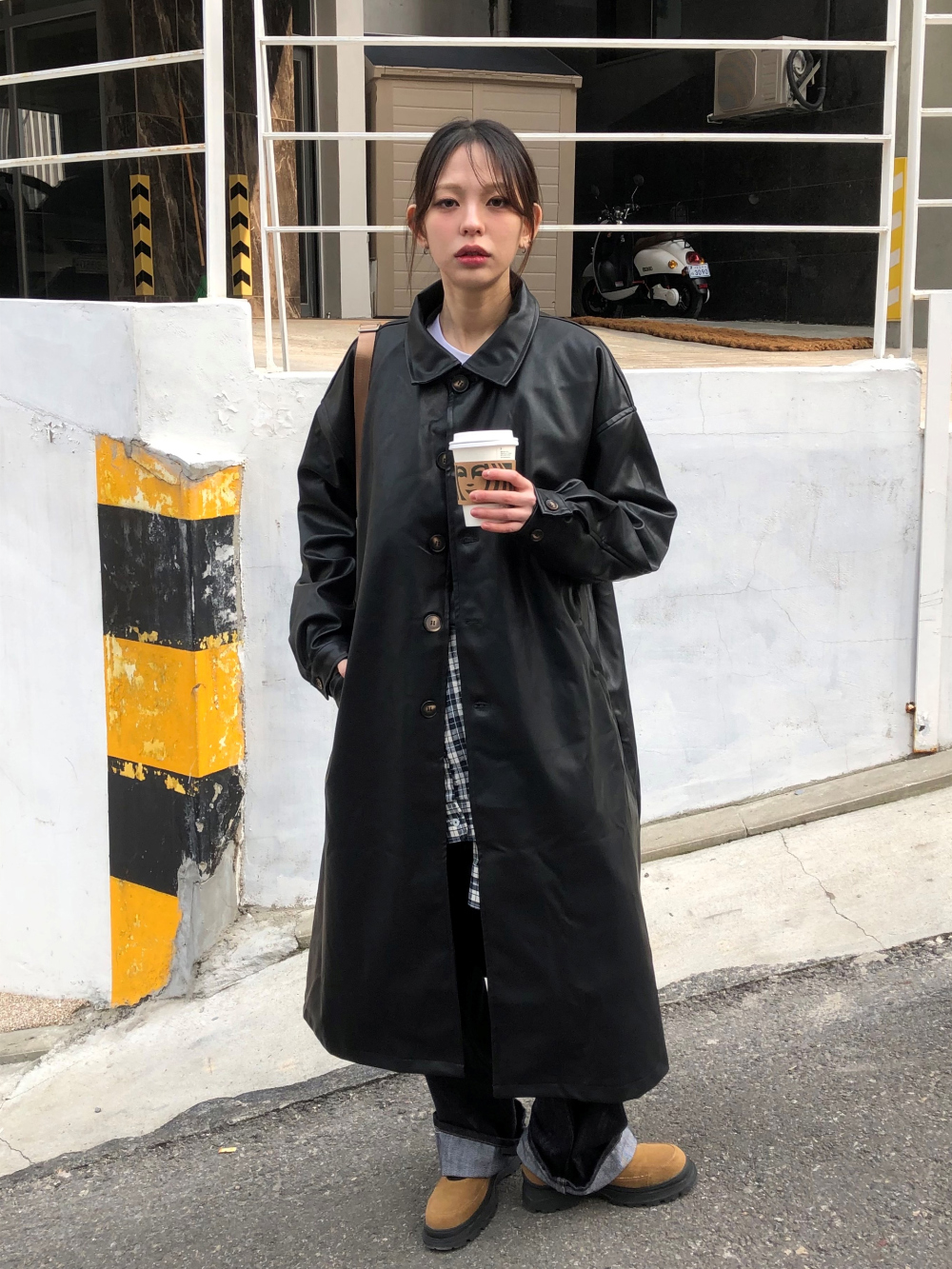 オーバーサイズロングレザーコート | ファッション通販サイト NUGU