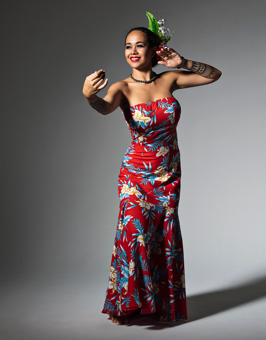 マーメイドドレス（シンビジウム）レッド – 【公式】フラダンス衣装