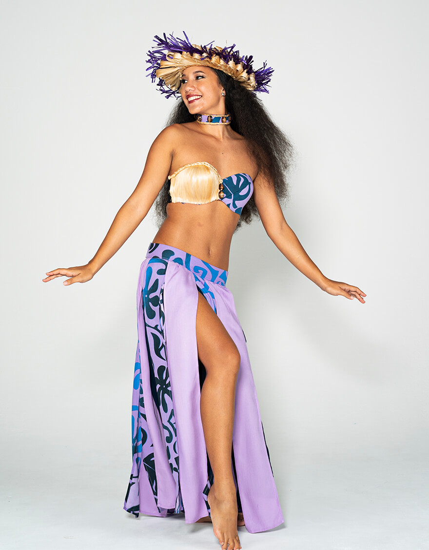 フリンジスカート（タパ）パープル – 【公式】フラダンス衣装