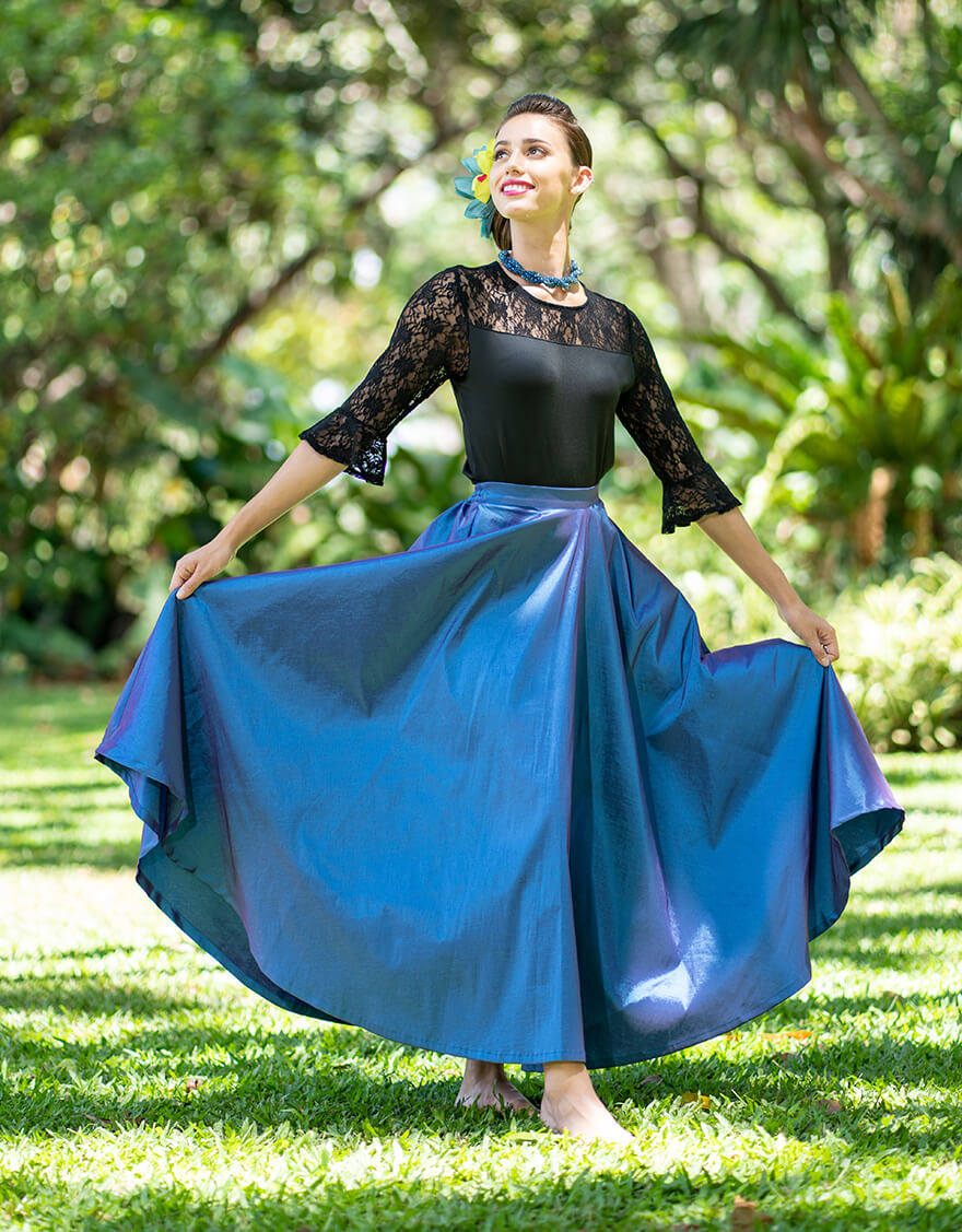 フレアスカート（ストレッチシャンブレー）バイオレット – 【公式