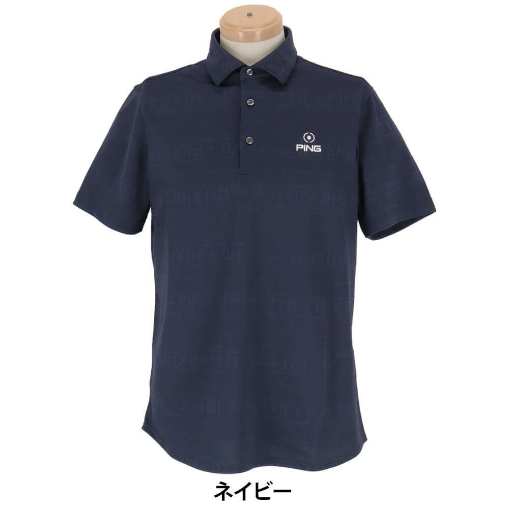 ピン PING メンズ チケット柄 ジャカード 半袖 ポロシャツ 621-5160219