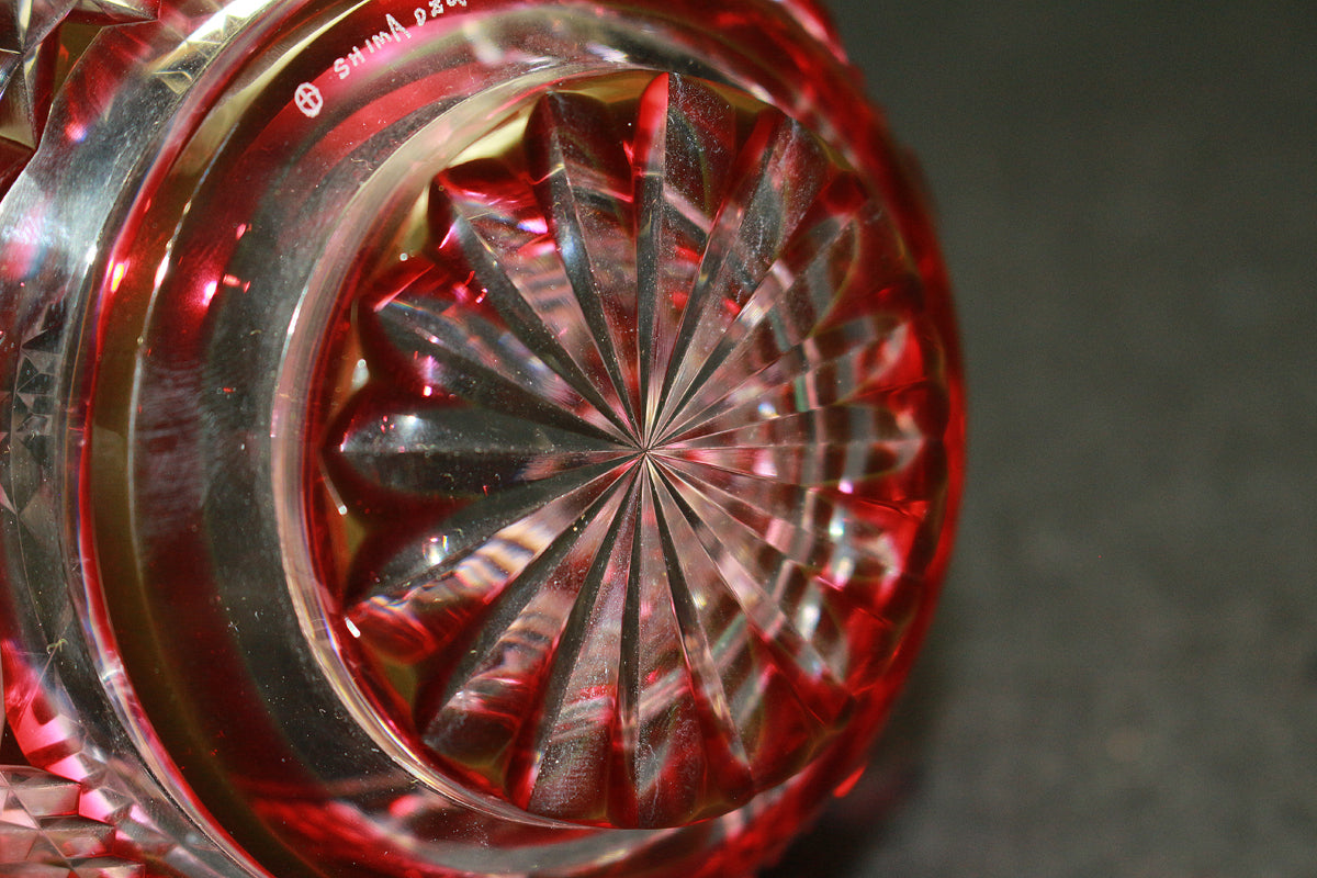 26081 尚古集成館監修薩摩ガラス工芸 復元薩摩切子 色被せガラス切子向