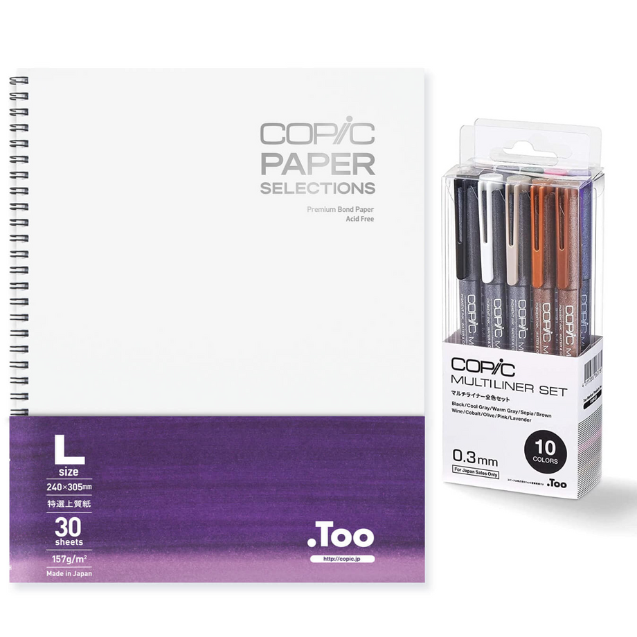 Copic Sketchbook L size＆Copic Multiliner all color set 0.3mm
