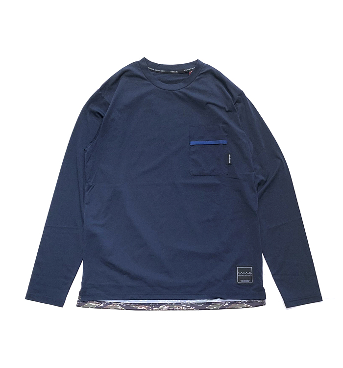 MOUNTAIN MARTIAL ARTS】 MMA Basic Pocket Long Tee – Navy – | AT EASE