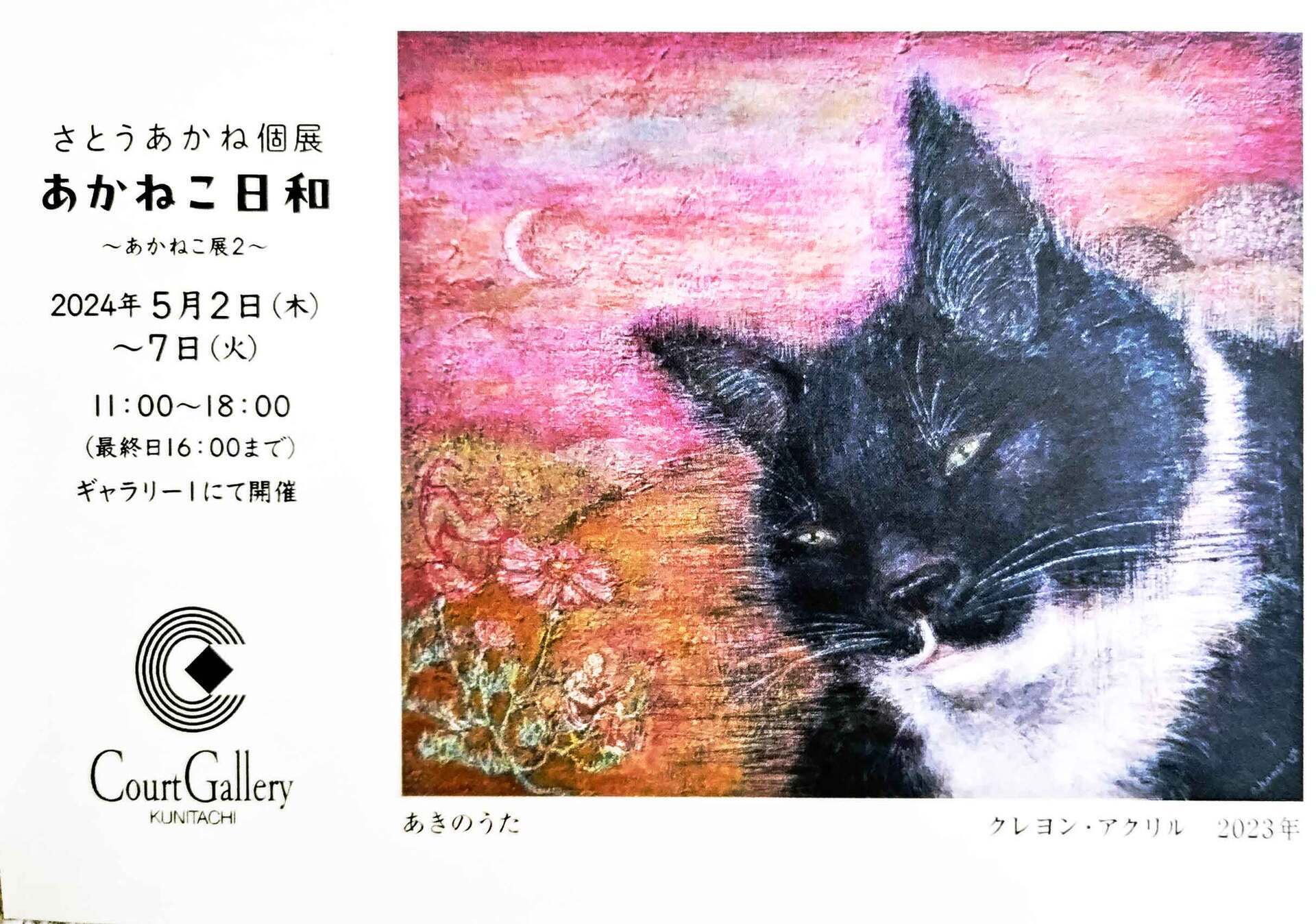 個展のお知らせ (あかねこ絵画教室主催 佐藤 茜/さとうあかね