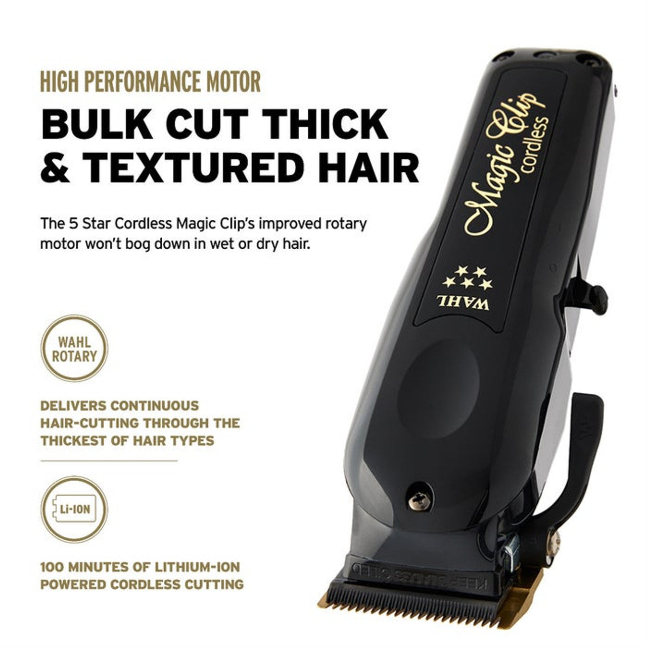Wahl® 5-Star Cordless Black Barber Magic Clip Clipper & Detailer
