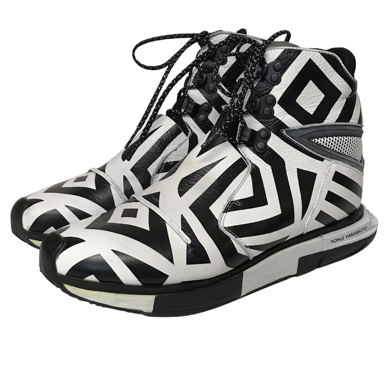Yohji Yamamoto x Adidas Y-3 Hayex High Zebra Sneakers