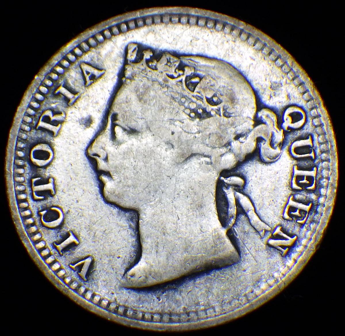1888年 イギリス領香港 5セント銀貨 ヴィクトリア女王(ヨーロッパ