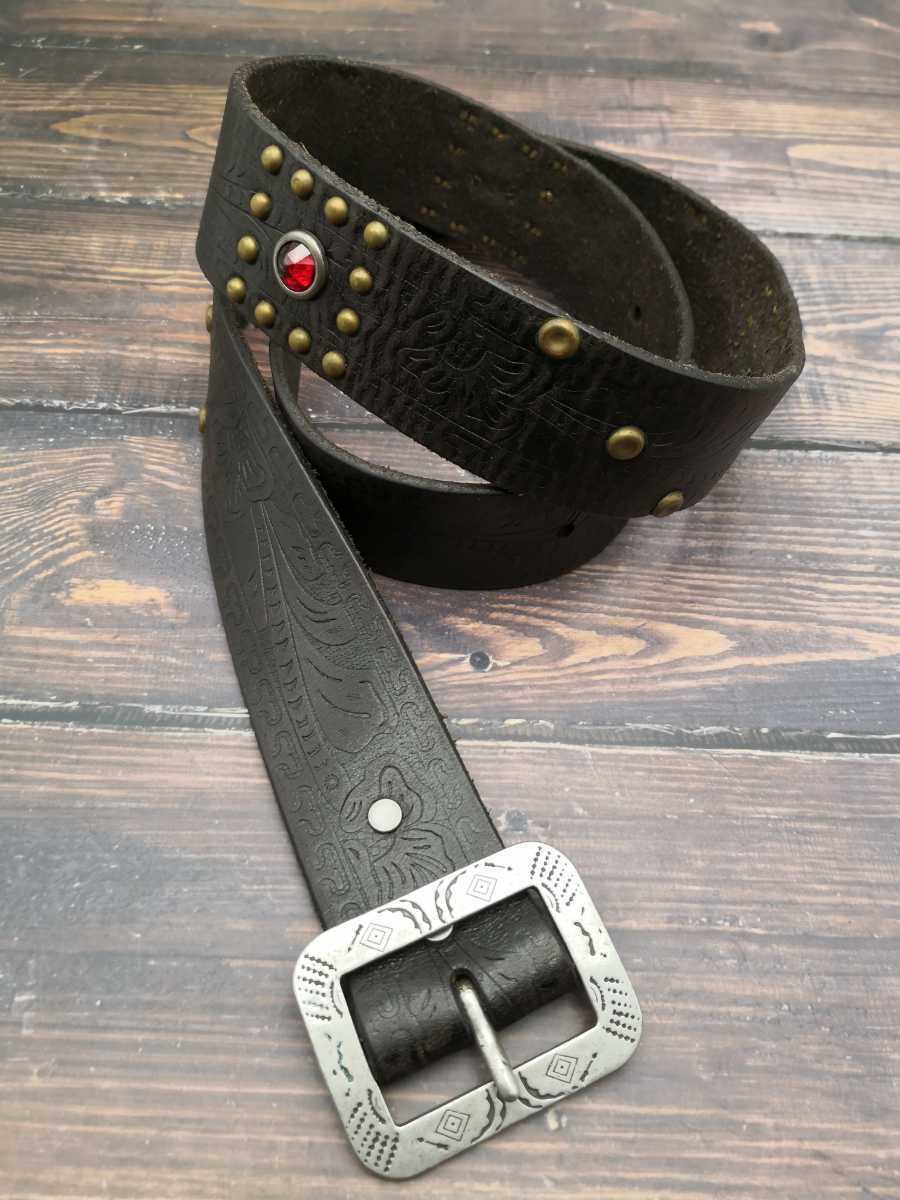 RRL ダブルアールエル スタッズ レザーベルト W34 2026年最新RRL