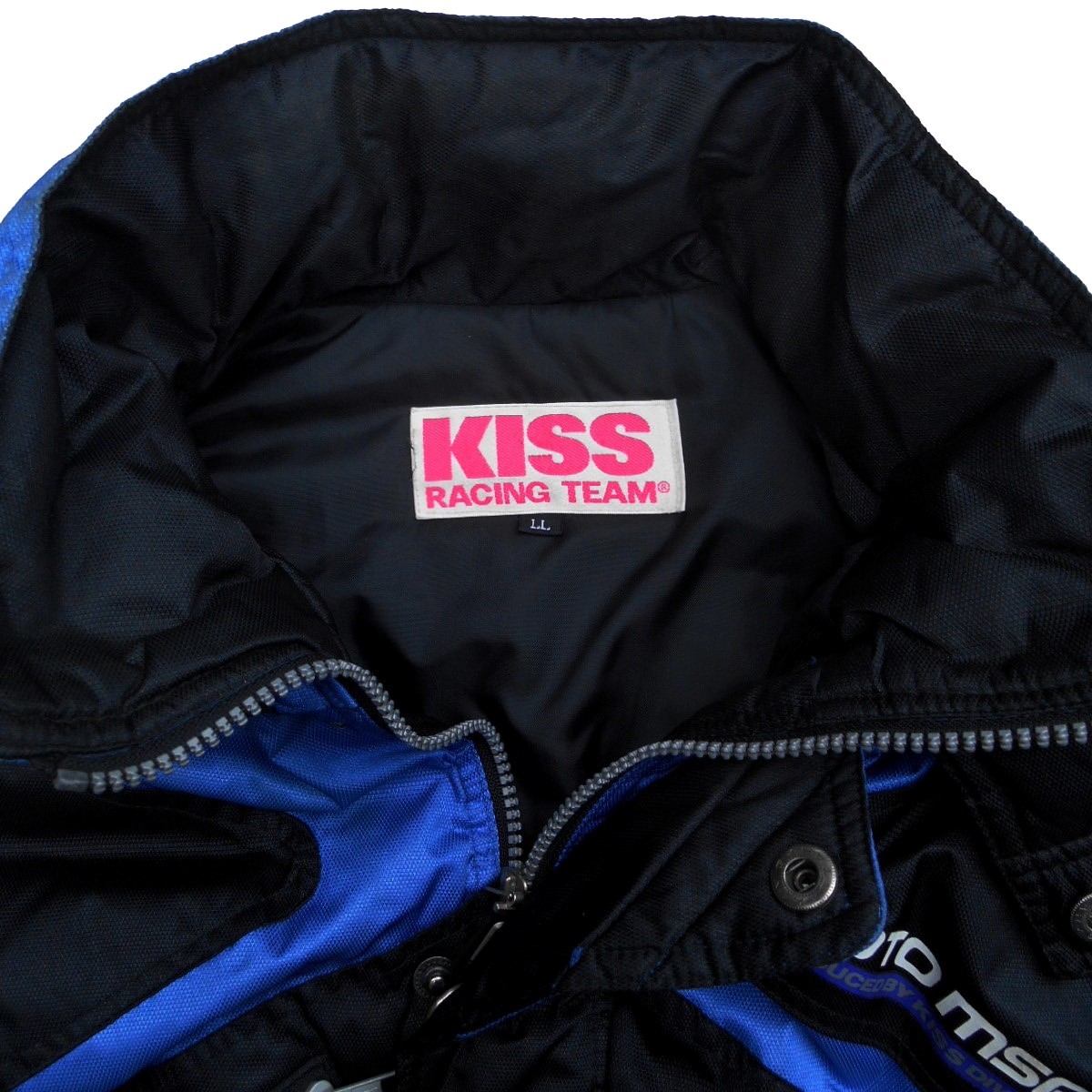 90s KISS RACING TEAM 中綿入り 防寒 ナイロン ライディングジャケット