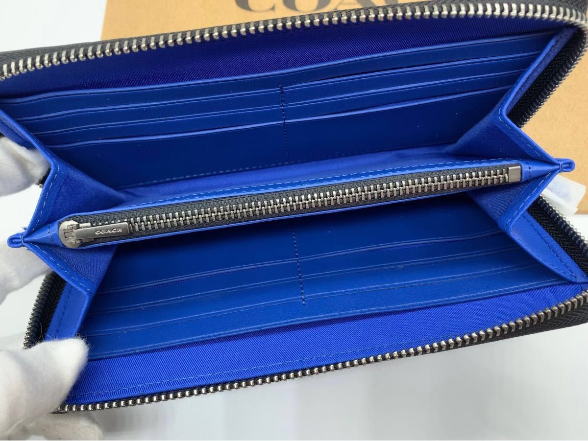 COACH 長財布 CA298 ブルー×ブラック アウトレット品 箱 紙袋付｜Yahoo