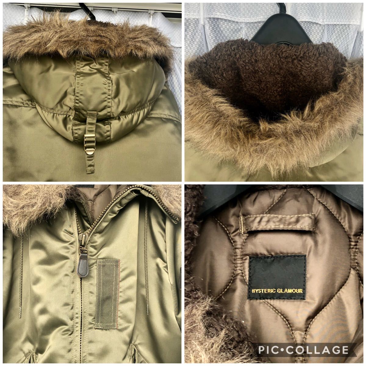 カーキ S ワッペン付 N-3B プリマロフト HYSTERIC GLAMOUR/フライト