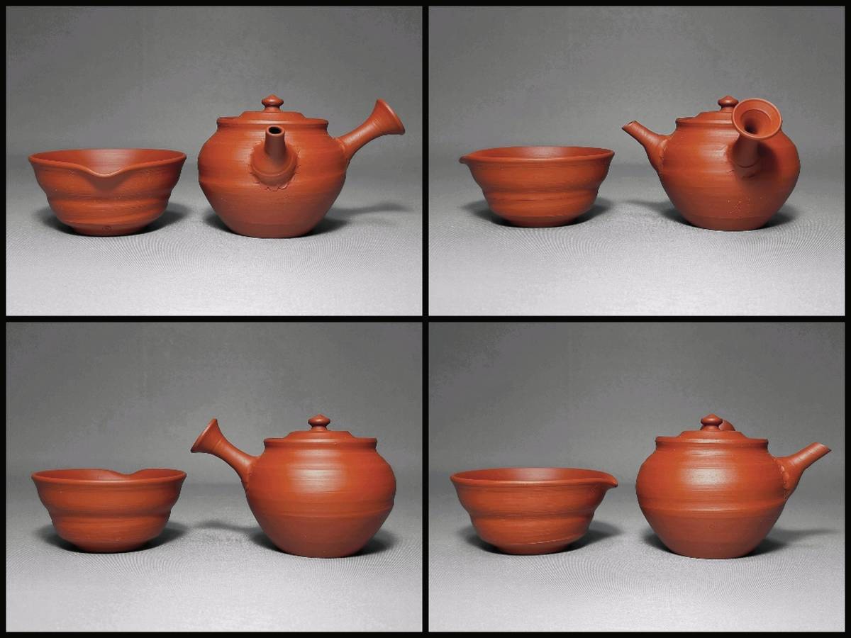 Yahoo!オークション - NO16 常滑焼 朱泥 煎茶器揃 人間国宝 三代 山田