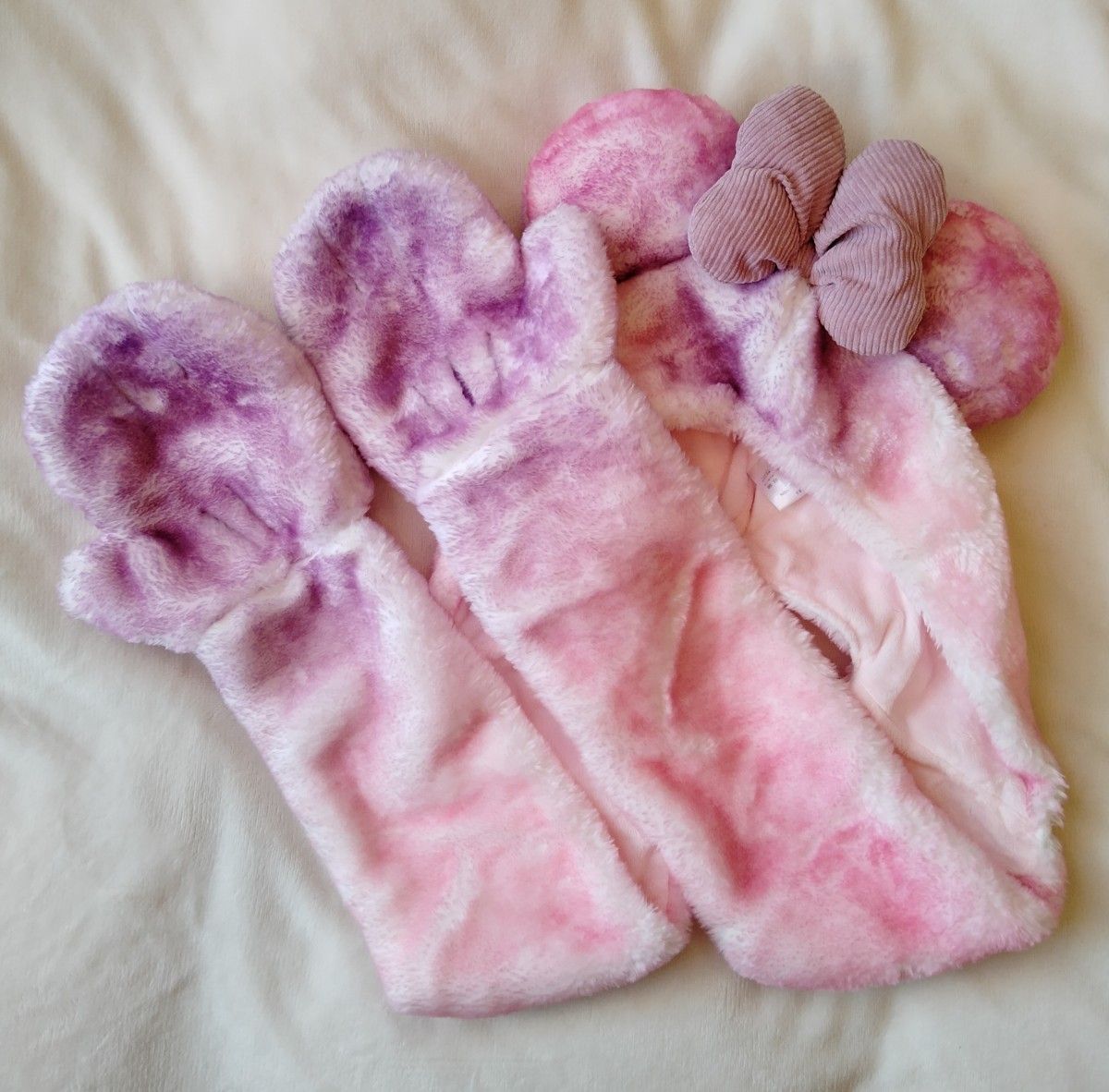 ディズニー ファンキャップ ミニー グラデーション マフラー ミトン