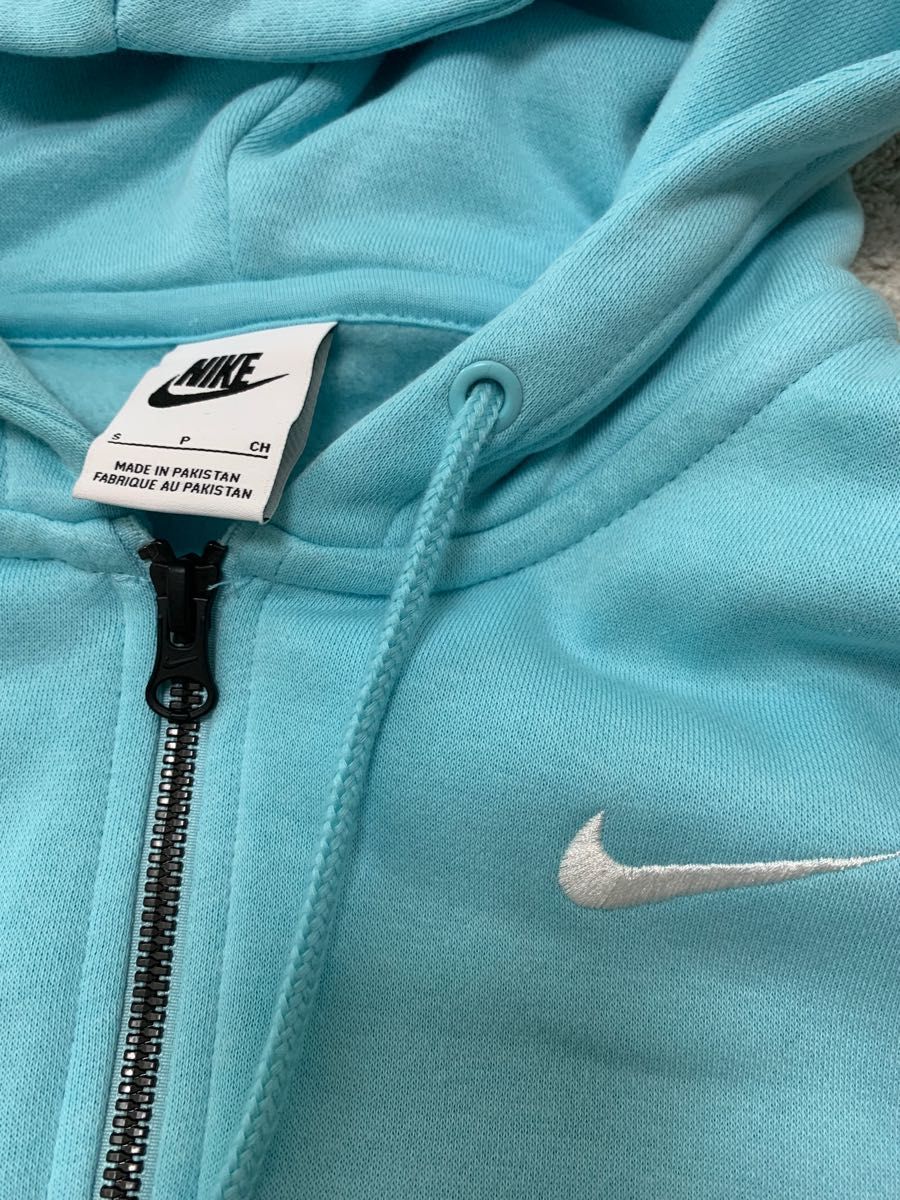 NIKE ウィメンズ zipパーカースウェットフリース ターコイズブルー