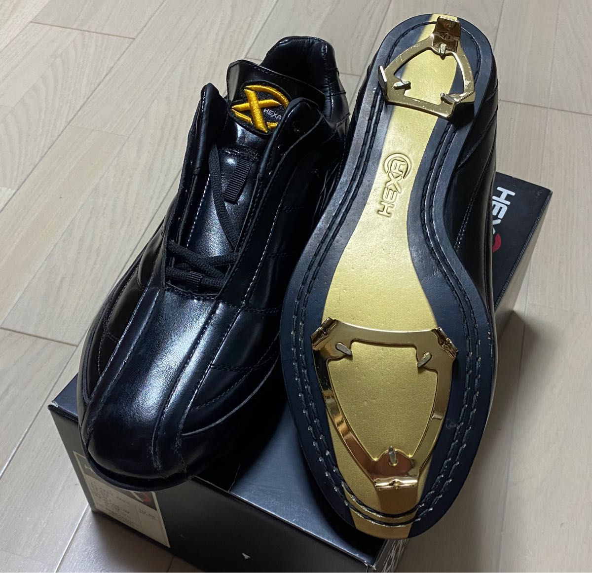 超値下げ 超稀少 ヘキサスポーツ ステルス 革底スパイク 新品未使用