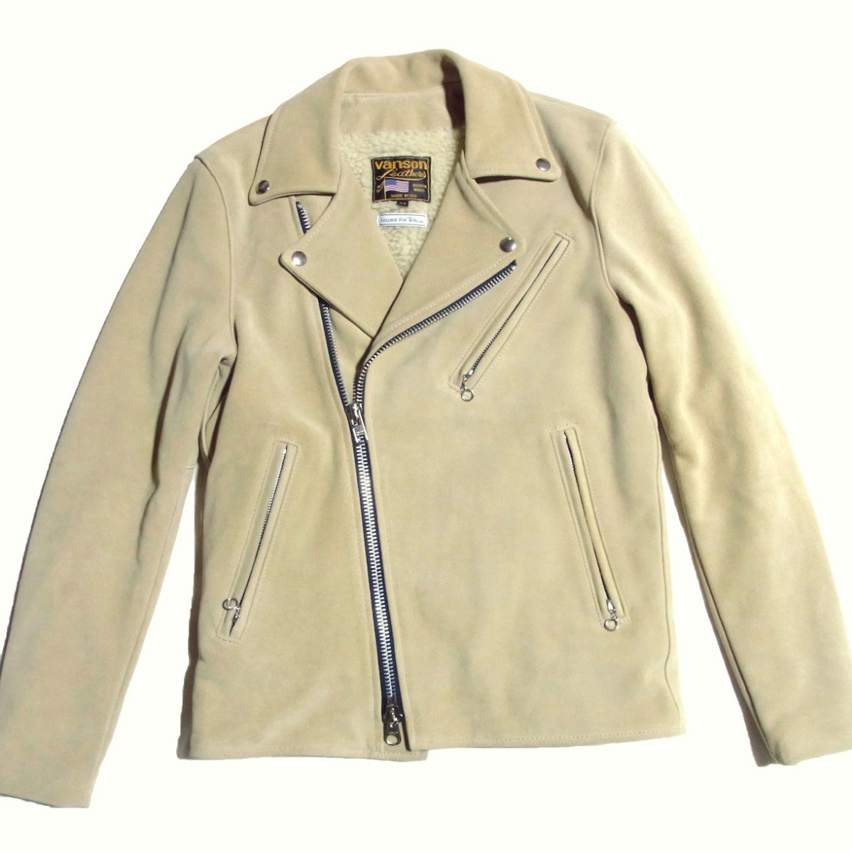 ロンハーマン x バンソン 別注 裏ボア スウェード レザー ライダース