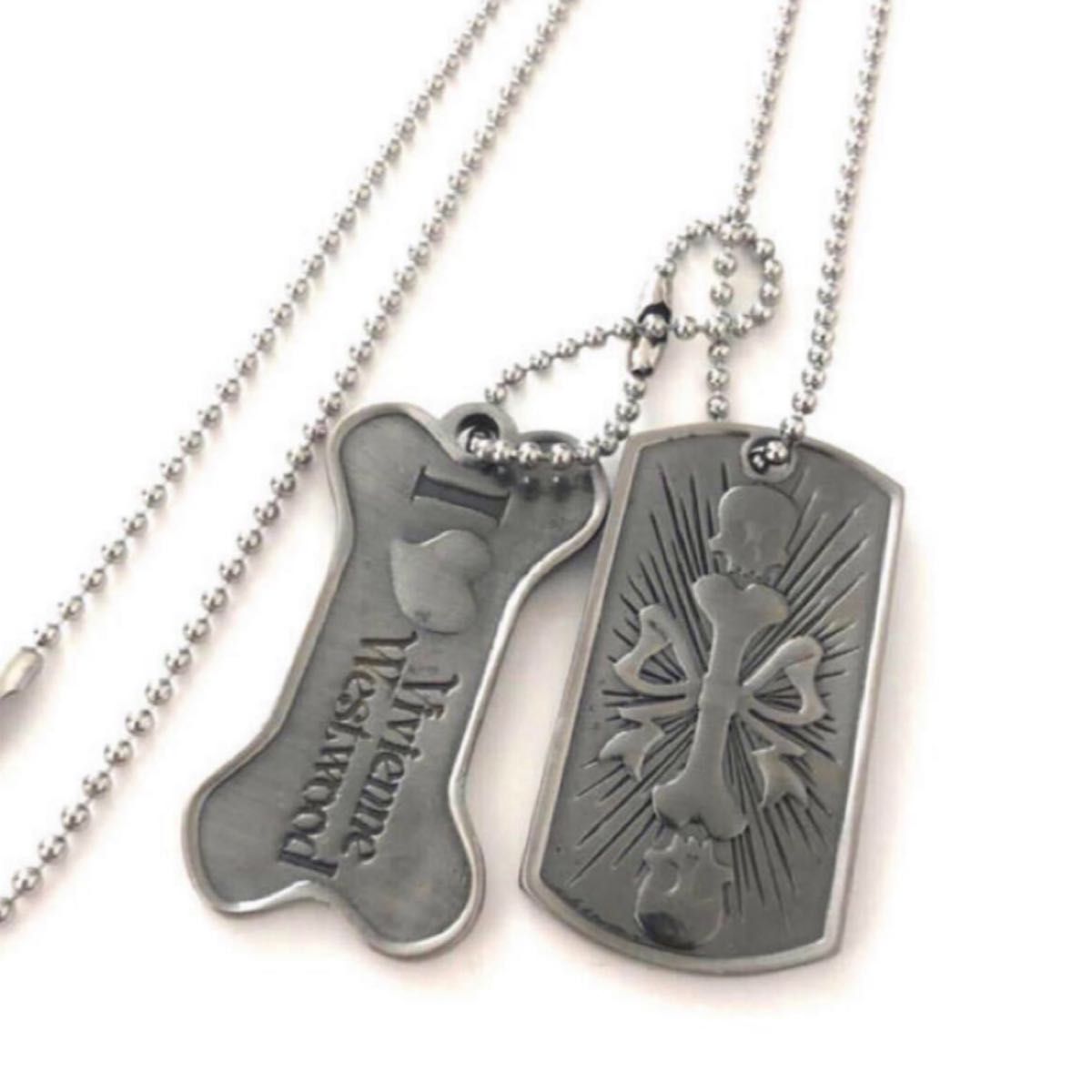 ヴィヴィアンウエストウッド ドッグタグ プレート ネックレス スカル