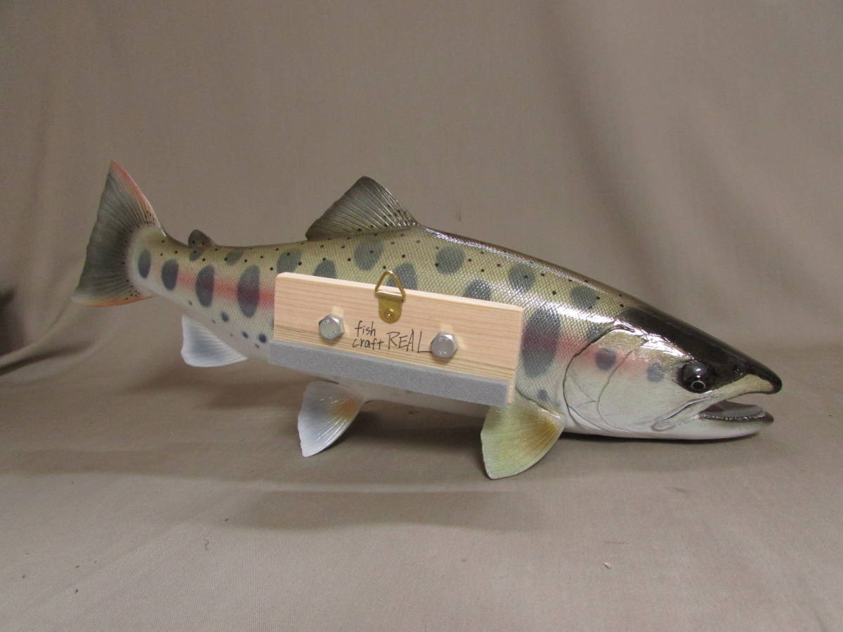 ハンドメイド 自作 39cmヤマメ壁掛け フィギュア レプリカ 模型 渓流