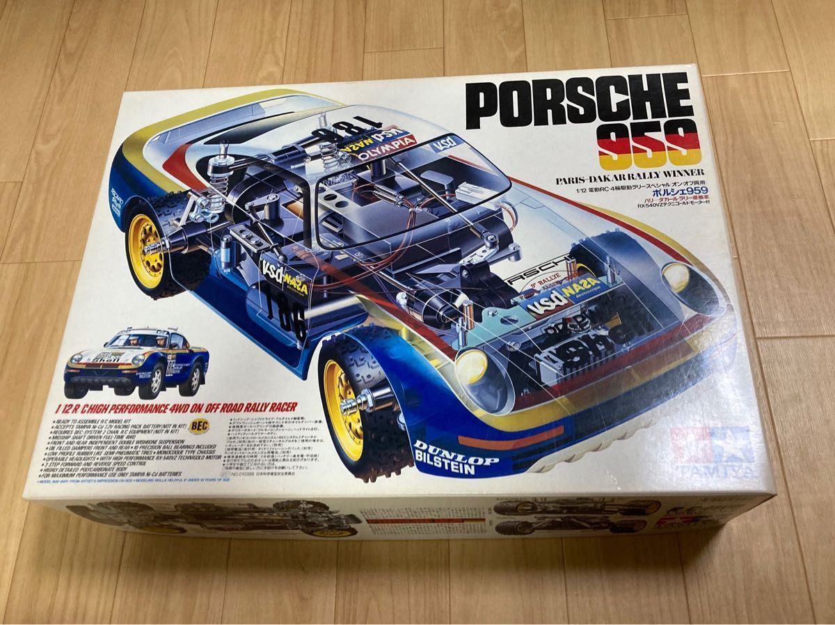 タミヤ RC 1/12 ポルシェ959 元箱付き （発売当時の物）予備パーツも