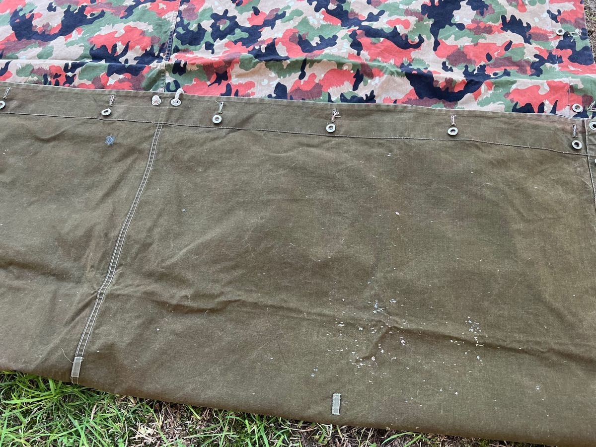 3枚セット 軍幕 スイス軍 アルペンカモ テント シェルターハーフ