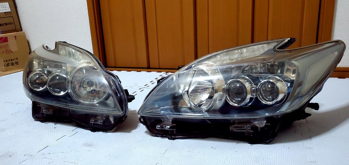 送料無料 30系 前期 プリウス 純正2眼LEDヘッドライト 左右セット CPU