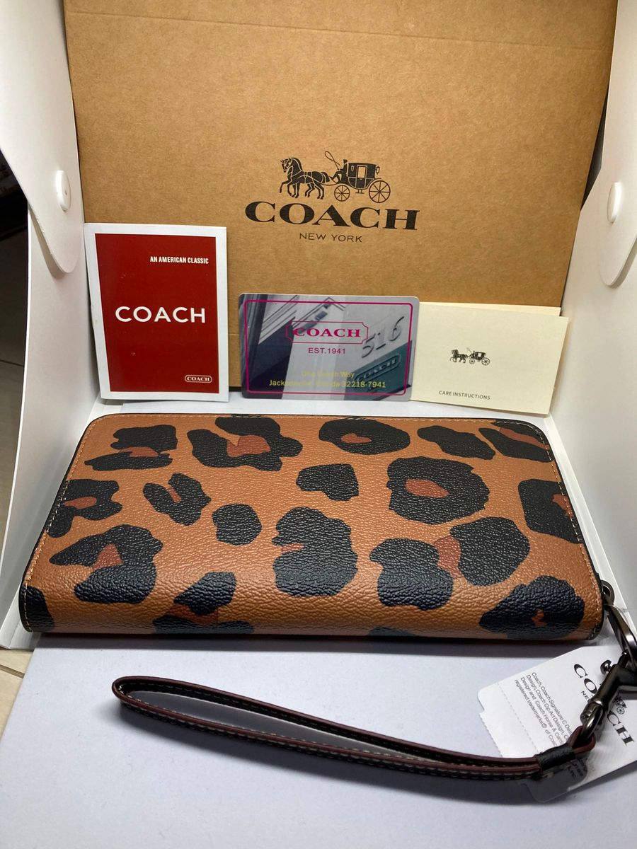 COACH コーチ CC865 長財布 ヒョウ柄 レオパード アラウンドジップ