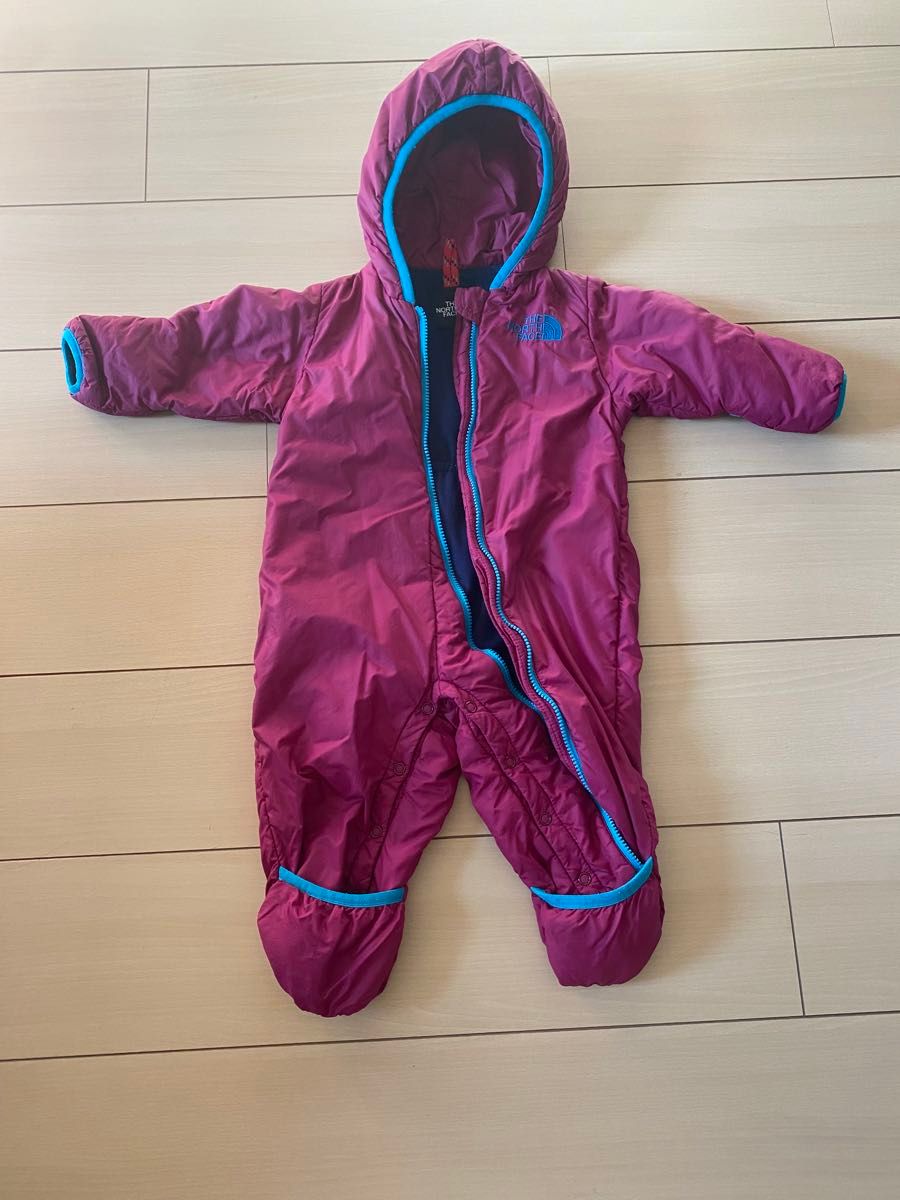 ノースフェイス ジャンプスーツ ピンク 防寒 手足覆える 冬対策