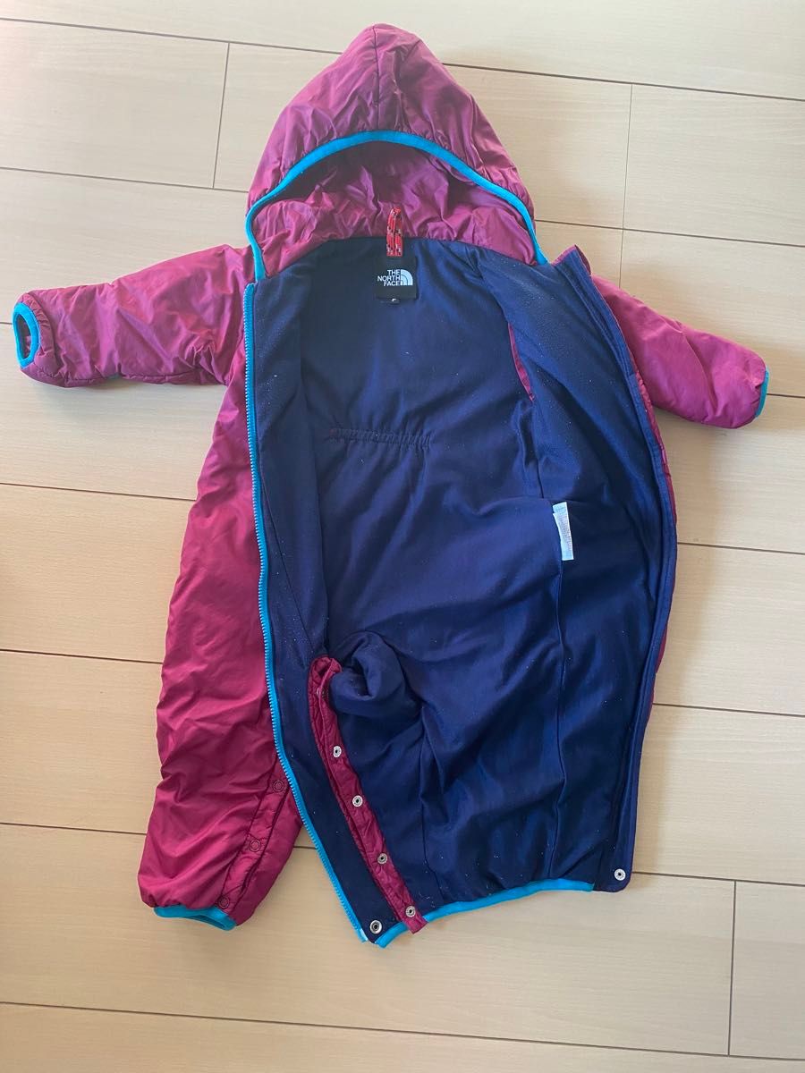 ノースフェイス ジャンプスーツ ピンク 防寒 手足覆える 冬対策