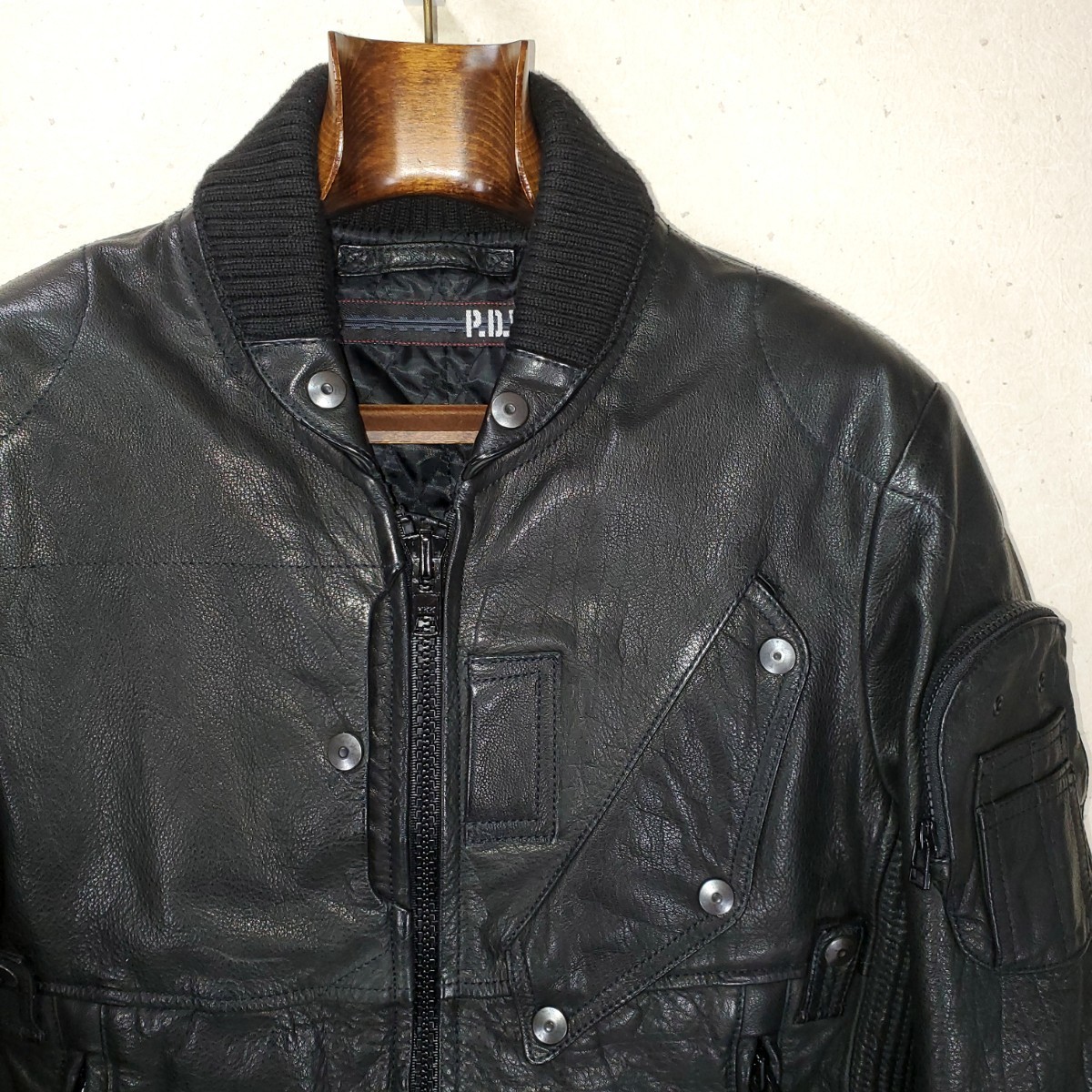 AVIREX アヴィレックス P.D.W. 牛革レザー スワットレザージャケット