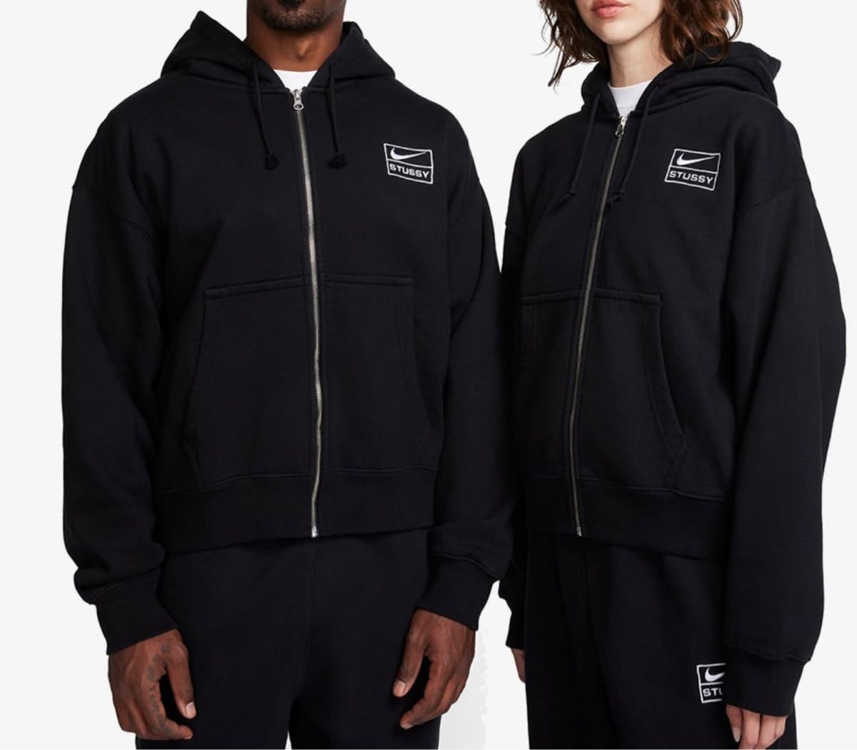 完売品 NIKE x Stussy コラボ ウォッシュ加工フルジップパーカー