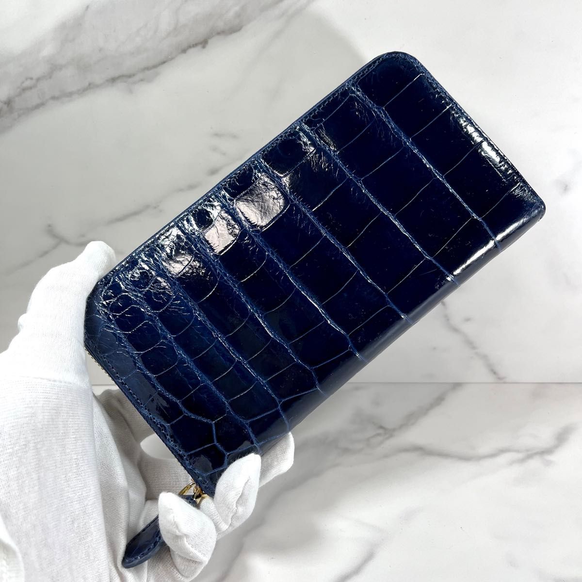 クロコダイル 長財布 ディープブルー シャムワニ 本物 ワニ革｜Yahoo